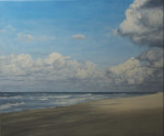 spel van licht, wolken, water en zand, olieverf op linnen, 